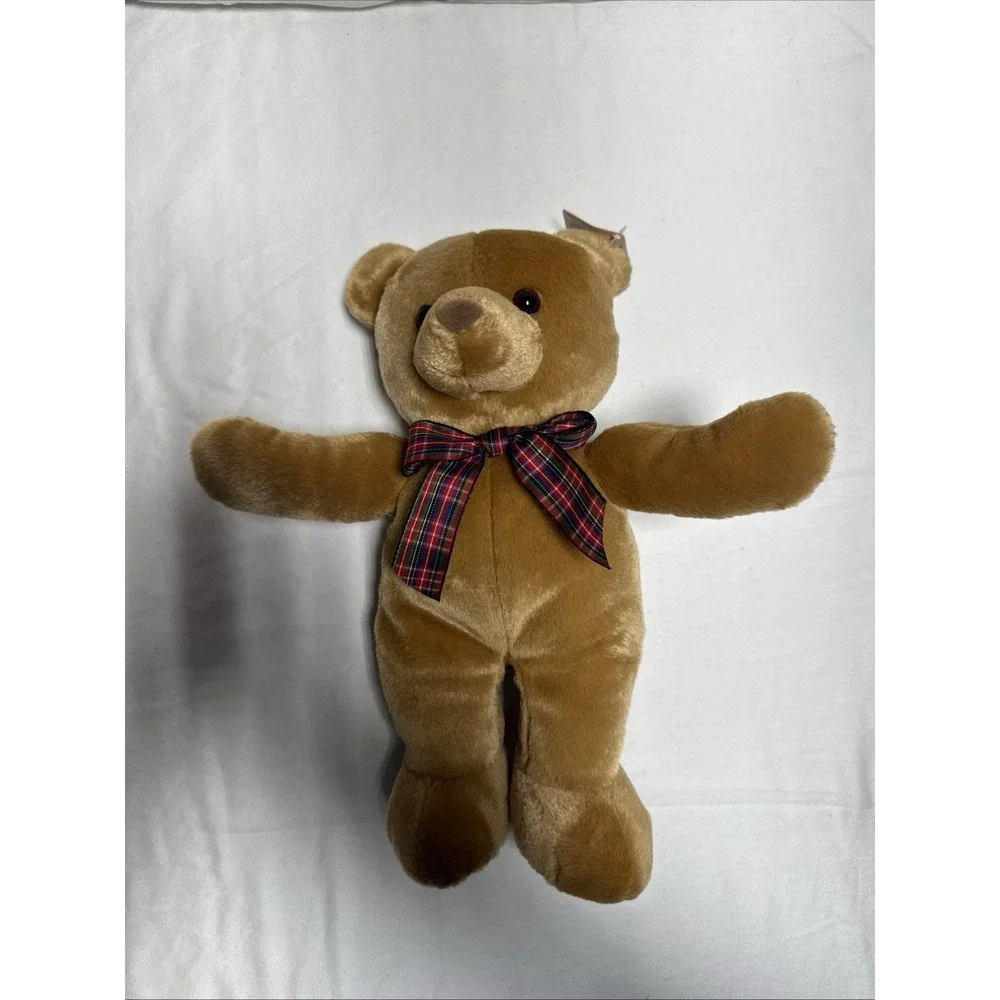 Gund 40813 Bo Bear Soft Tan Teddy Bear Plaid Bow NWT